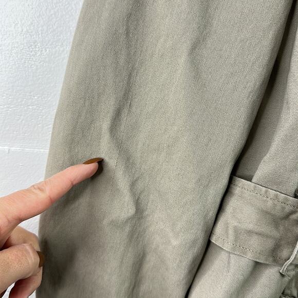 KENNETH COLE REACTION Tan Cotton Button Up Zip Up Trench Jacket Coat Size Medium - Picture 12 of 12